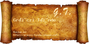 Gréczi Tünde névjegykártya