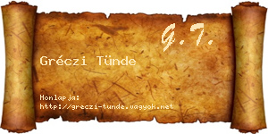 Gréczi Tünde névjegykártya